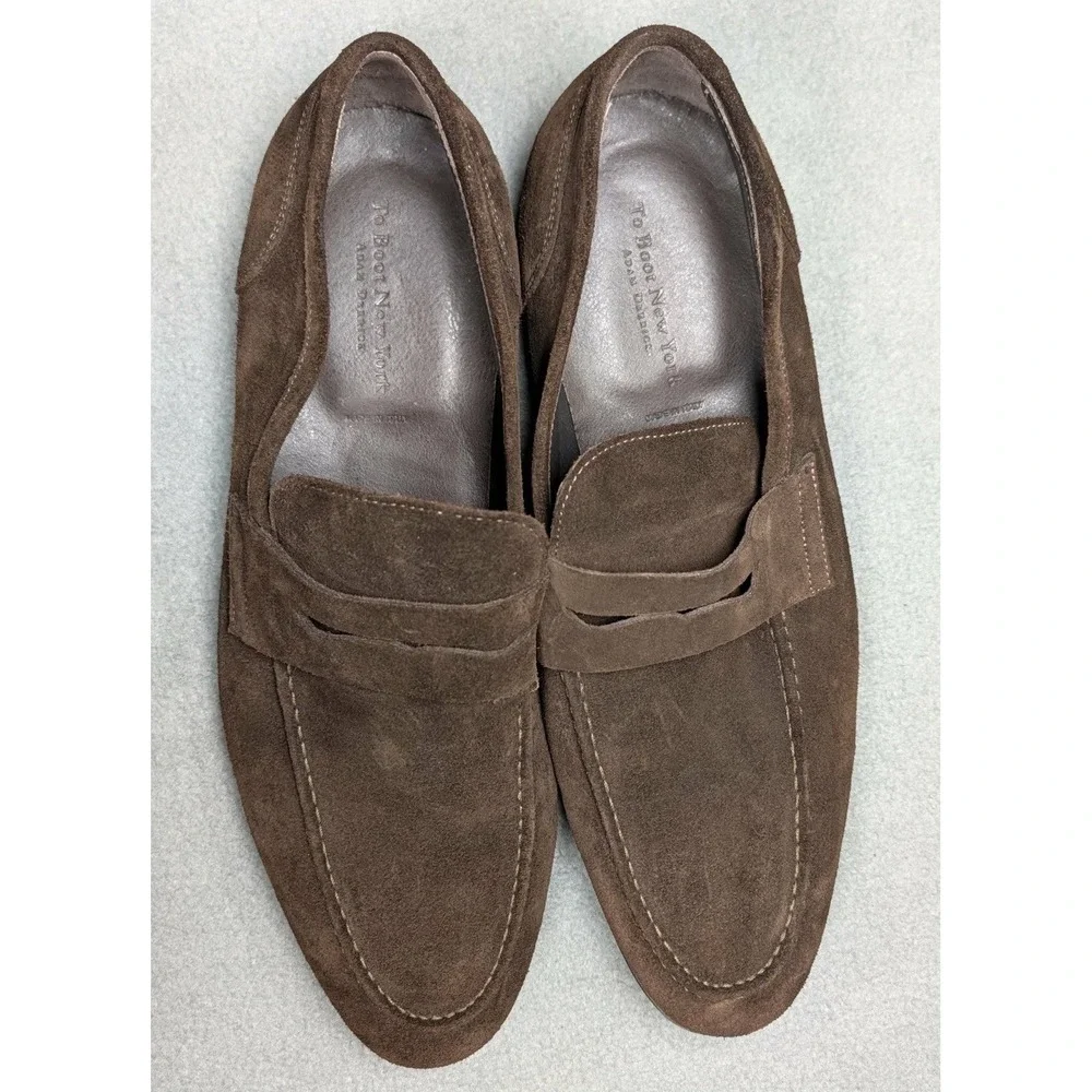 To Boot New York Ontario Brown Suede Penny Loafer Mens Sz 13 M Preppy Italy